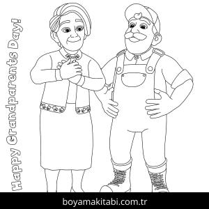 Büyükanne ve Büyükbaba Günü boyama sayfası – ücretsiz yazdır, boyama etkinliği