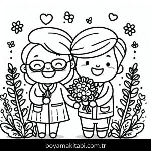 Büyükanne ve Büyükbaba Günü boyama sayfası – ücretsiz yazdır, boyama etkinliği