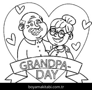 Büyükanne ve Büyükbaba Günü boyama sayfası – eğlenceli etkinlik, el becerilerini geliştirir