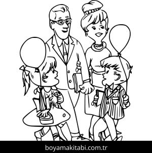 Büyükanne ve Büyükbaba boyama sayfası – yaratıcılığı geliştirir, keyifli zaman