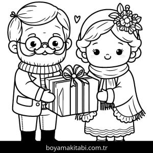 Büyükanne ve Büyükbaba boyama sayfası – ücretsiz yazdır, boyama etkinliği