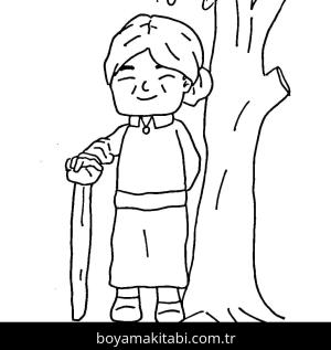 Büyükanne boyama sayfası – renkli çizimler, okul öncesi