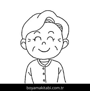 Büyükanne boyama sayfası – sanatsal çalışma, çocuklar için