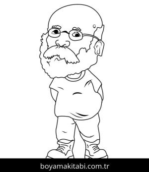 Büyükbaba boyama sayfası – evde etkinlik, ücretsiz yazdır