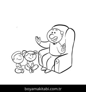 Büyükbaba boyama sayfası – yaratıcılığı geliştirir, keyifli zaman