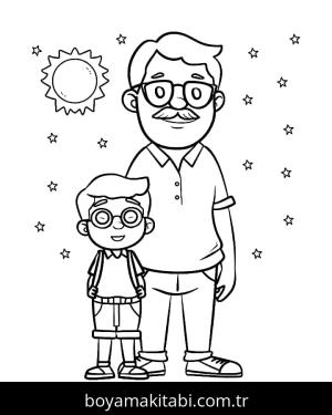 Büyükbaba boyama sayfası – boyama çalışması, yaratıcılığı geliştirir