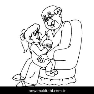 Büyükbaba boyama sayfası – boyama çalışması, yaratıcılığı geliştirir