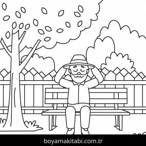 Büyükbaba boyama sayfası – sanatsal çalışma, çocuklar için