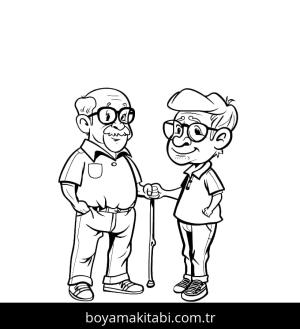 Büyükbaba boyama sayfası – yaratıcılık, eğlenceli etkinlik