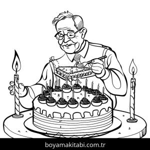 Büyükbaba boyama sayfası – okul öncesi, evde etkinlik