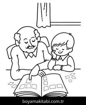 Büyükbaba boyama sayfası – yaratıcılığı geliştirir, keyifli zaman