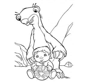 Buz Devri boyama sayfası,  coloring page, Sid ve Bebek, 