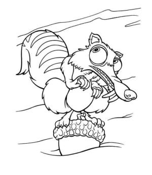 Buz Devri boyama sayfası,  coloring page, Buz Devri’nde Scrat, 