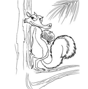 Buz Devri boyama sayfası,  coloring page, Yazdırılabilir Scrat, 