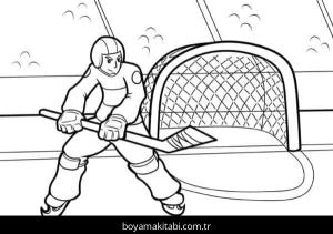 Buz Hokeyi boyama sayfası – yaratıcılığı geliştirir, keyifli zaman