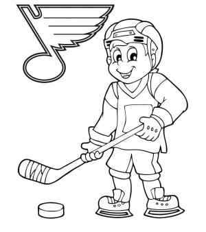 Buz Hokeyi boyama sayfası,  coloring page, Çocuk hokey oynuyor, 