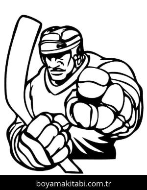 Buz Hokeyi boyama sayfası – okul öncesi, evde etkinlik