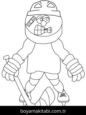 Buz Hokeyi boyama sayfası – okul öncesi, evde etkinlik