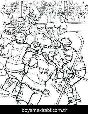 Buz Hokeyi boyama sayfası – PDF indir, sevimli karakter