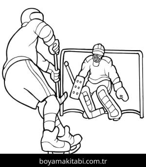Buz Hokeyi boyama sayfası – boyama çalışması, yaratıcılığı geliştirir