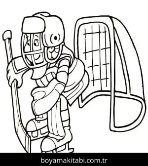 Buz Hokeyi boyama sayfası – kolay boyama, eğitici aktivite