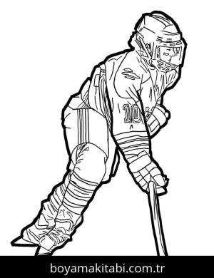Buz Hokeyi boyama sayfası – el becerilerini geliştirir, boyama çalışması