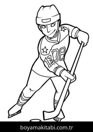 Buz Hokeyi boyama sayfası – boyama etkinliği, çocuk aktivitesi