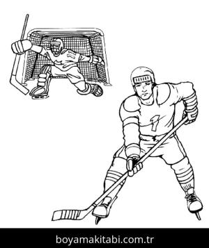 Buz Hokeyi boyama sayfası – eğitici aktivite, yaratıcılık
