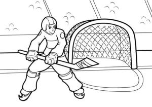 Buz Hokeyi boyama sayfası,  coloring page, Yazdırılabilir hokey kalecisi, 