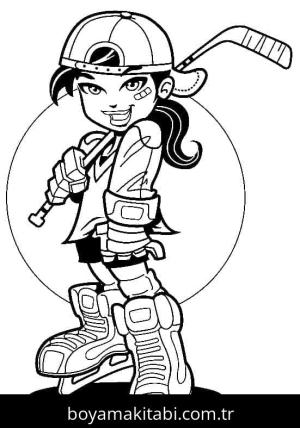 Buz Hokeyi boyama sayfası – çocuk aktivitesi, PDF indir