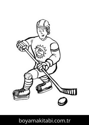 Buz Hokeyi boyama sayfası – keyifli zaman, renkli çizimler
