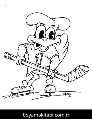 Buz Hokeyi boyama sayfası – boyama etkinliği, çocuk aktivitesi