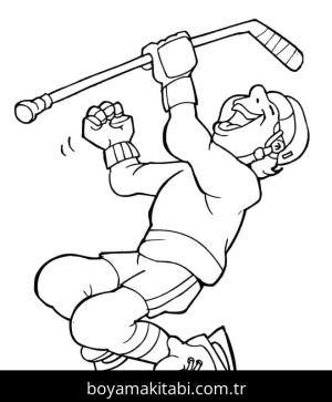 Buz Hokeyi boyama sayfası – çocuk aktivitesi, PDF indir