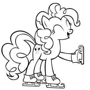 Buz Pateni boyama sayfası,  coloring page, Pinkie Pie buz pateni, 