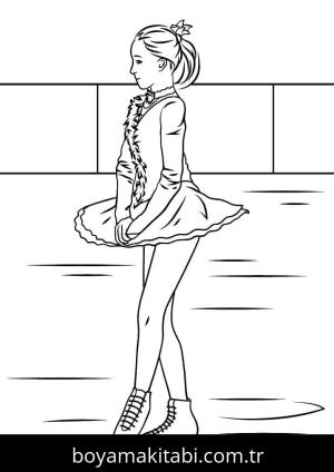 Buz Pateni boyama sayfası – boyama çalışması, yaratıcılığı geliştirir