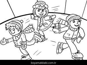 Buz Pateni boyama sayfası – evde etkinlik, ücretsiz yazdır