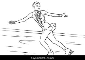 Buz Pateni boyama sayfası – basit çizim, kolay boyama