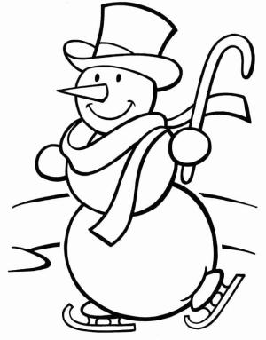 Buz Pateni boyama sayfası,  coloring page, Kardan adam buz pateni, 