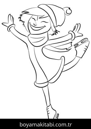 Buz Pateni boyama sayfası – okul öncesi, evde etkinlik