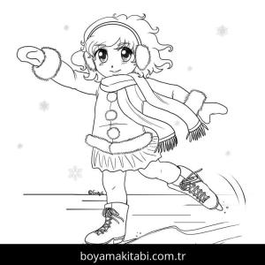 Buz Pateni boyama sayfası – ücretsiz yazdır, boyama etkinliği