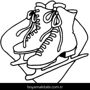 Buz Pateni boyama sayfası – basit çizim, kolay boyama