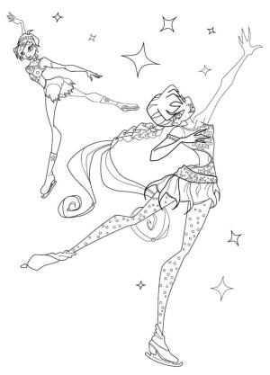 Buz Pateni boyama sayfası,  coloring page, Winx Club buz pateni, 