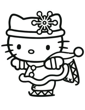 Buz Pateni boyama sayfası,  coloring page, Hello Kitty buz pateni, 