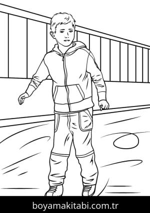 Buz Pateni boyama sayfası – sanatsal çalışma, çocuklar için