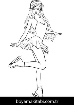 Buz Pateni boyama sayfası – yaratıcılık, eğlenceli etkinlik