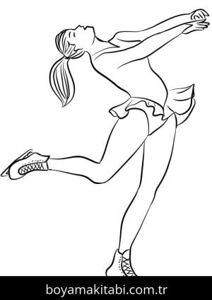 Buz Pateni boyama sayfası – çizgi film temalı, basit çizim