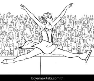 Buz Pateni boyama sayfası – çocuk aktivitesi, PDF indir