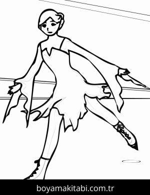 Buz Pateni boyama sayfası – el becerilerini geliştirir, boyama çalışması