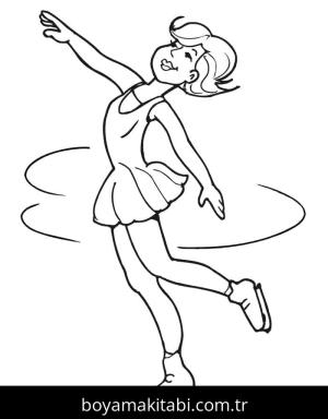 Buz Pateni boyama sayfası – sanatsal çalışma, çocuklar için