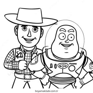 Buzz Lightyear boyama sayfası – çizgi film temalı, basit çizim